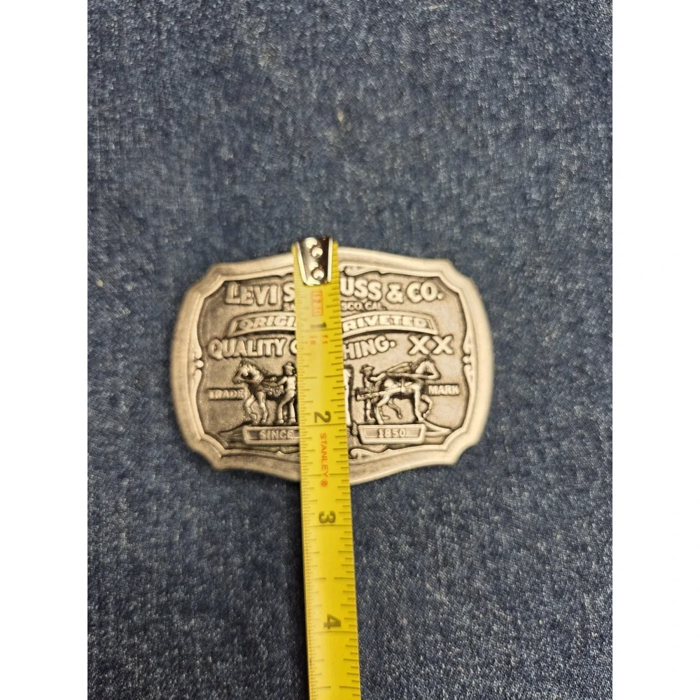 Vintage Levi Strauss Two Horse Brand Belt Buckle - Like New